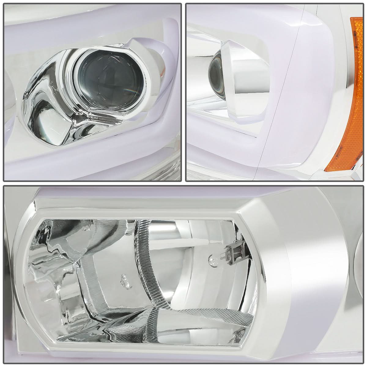 06-09 Dodge Ram LED DRL Projector Headlights Chrome Housing