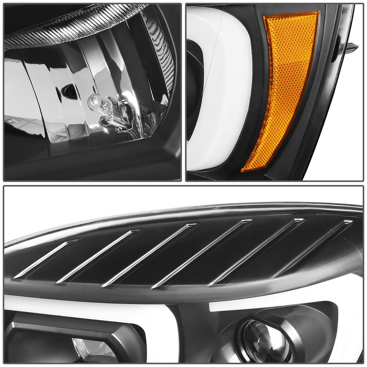06-09 Dodge Ram Projector Headlights w/ LED DRL Black Housing