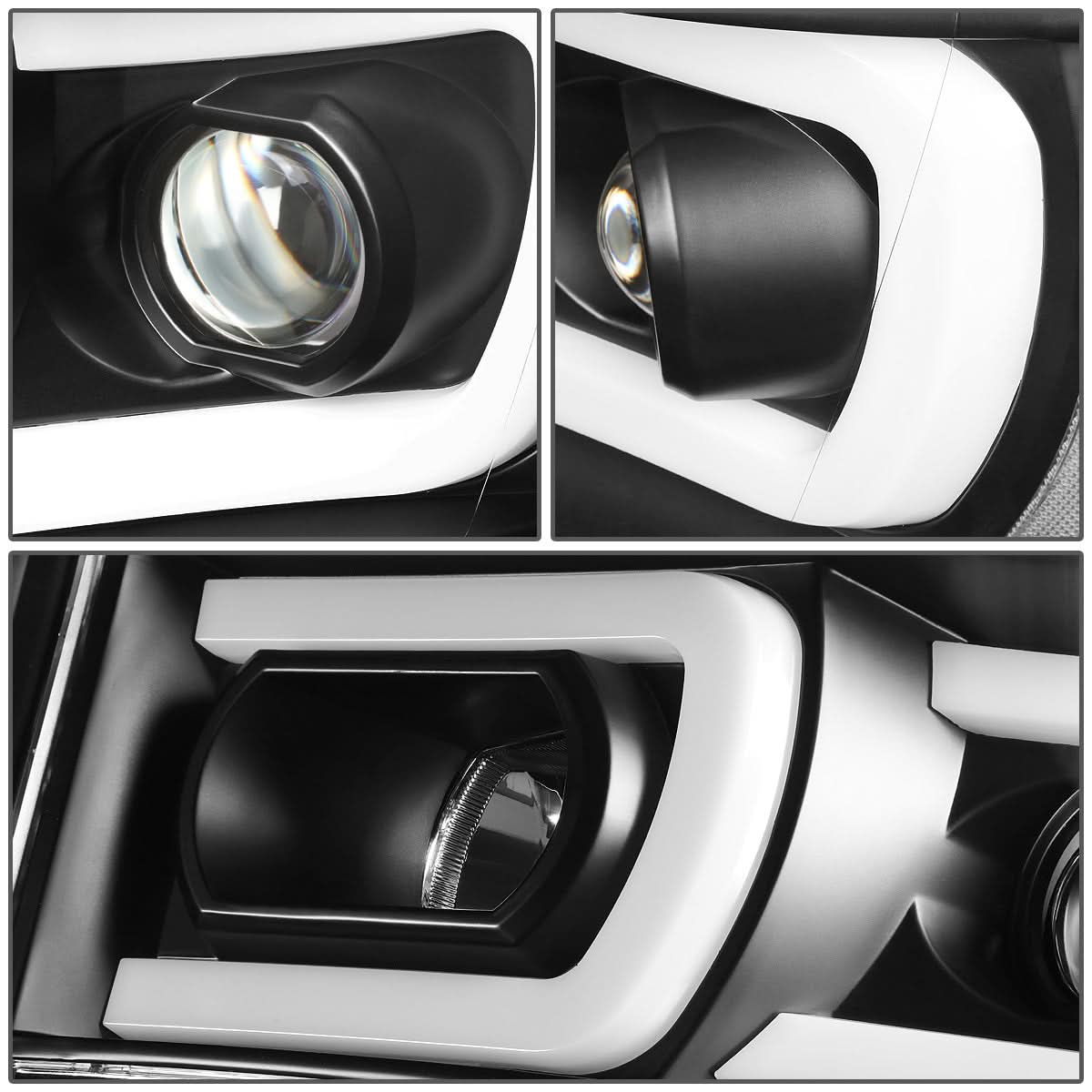 06-09 Dodge Ram Dual LED DRL Projector Headlights Black/Clear