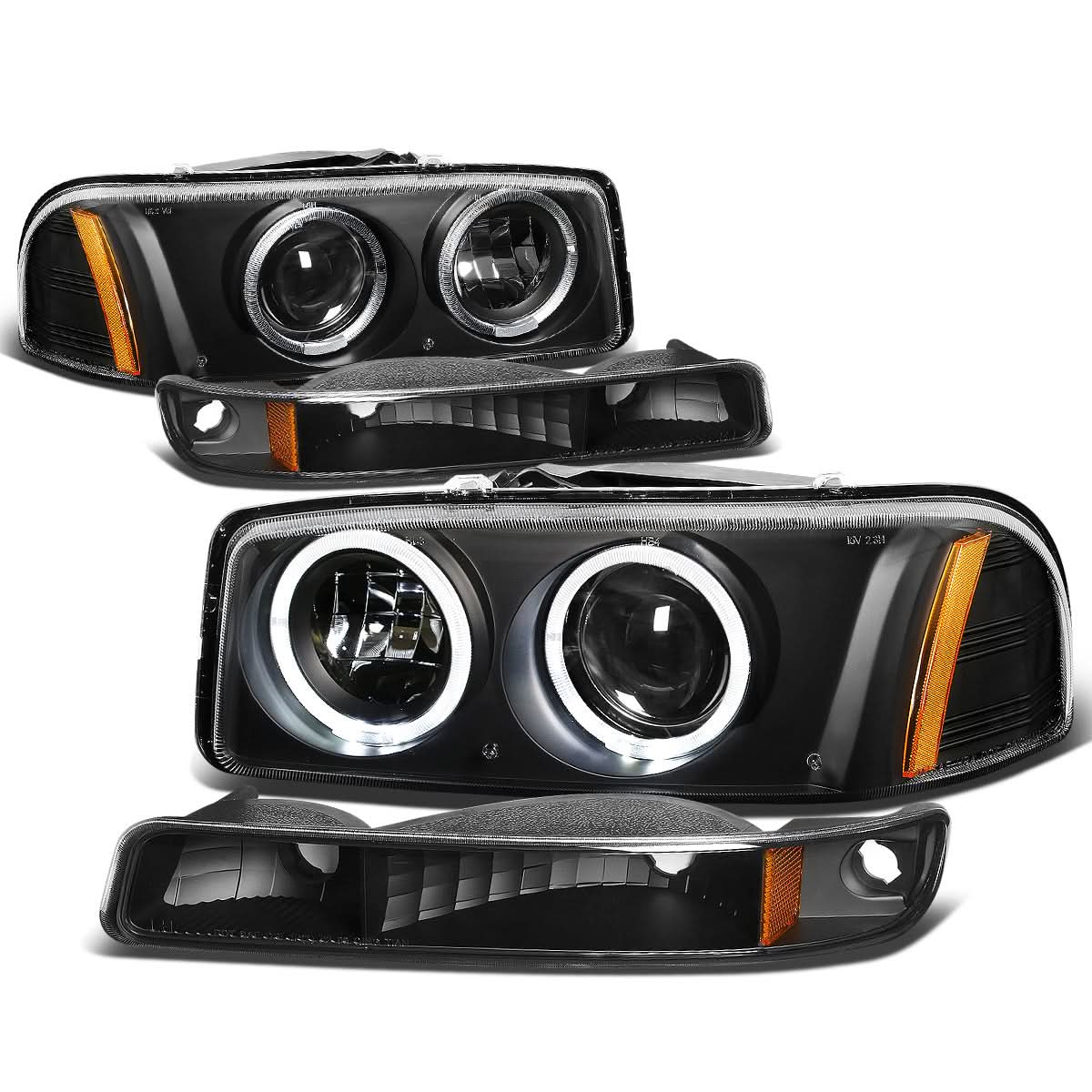 99-07 GMC Sierra Yukon LED Dual Halo Projector Headlights
