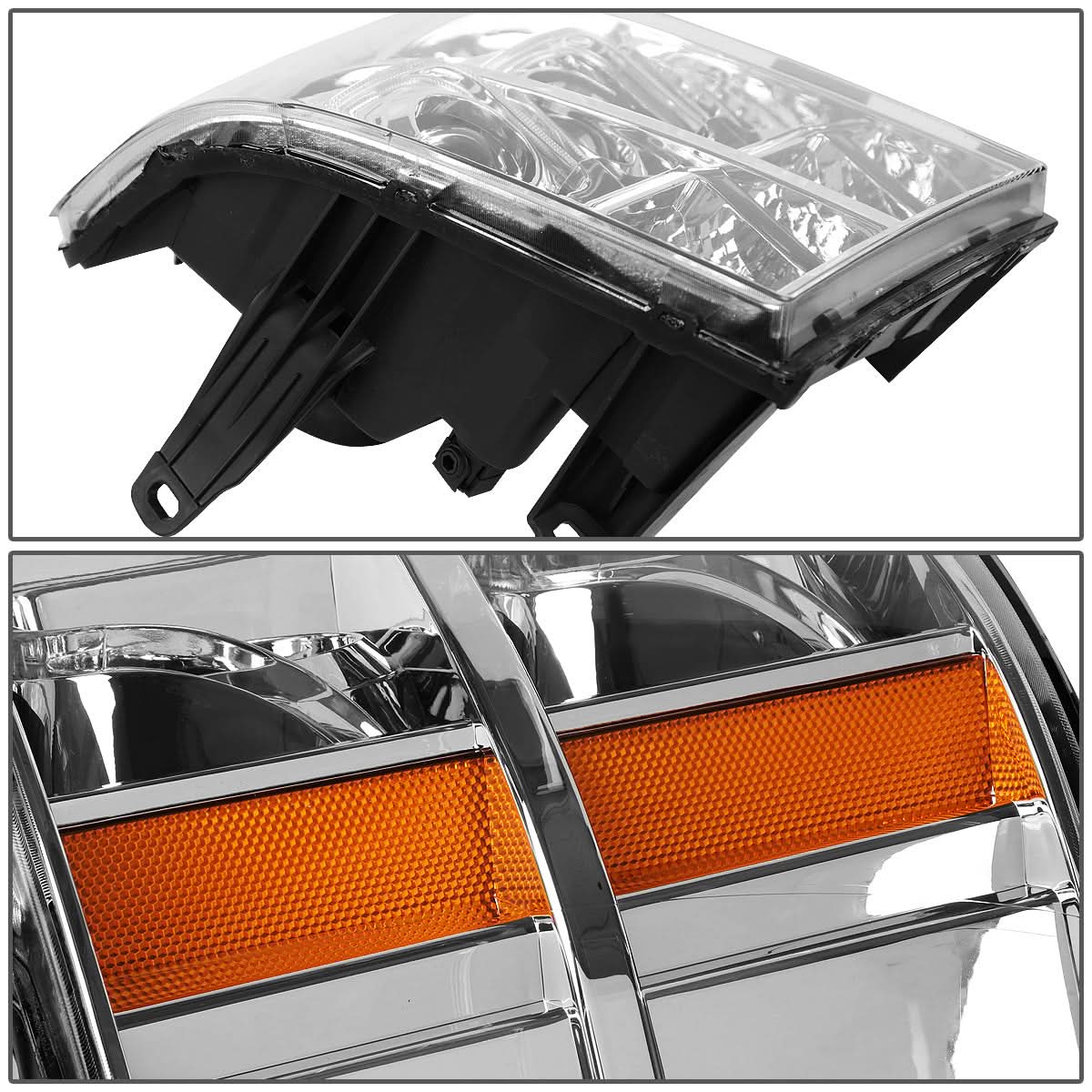 07-13 GMC Sierra L-Bar Halo Projector Headlights Chrome Housing