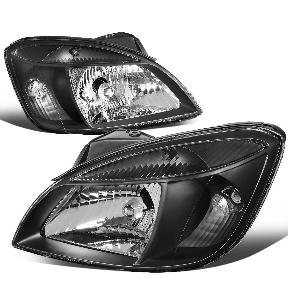 2006-2008 Kia Rio Black Housing Clear Corner Headlights