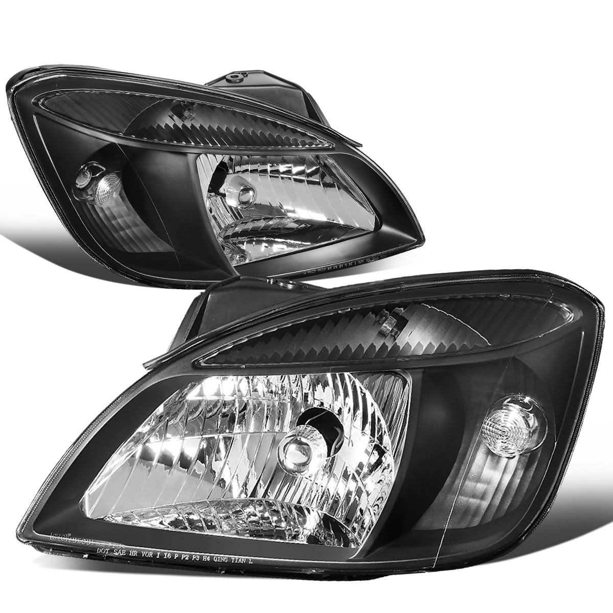 2006-2008 Kia Rio Black Housing Clear Corner Headlights