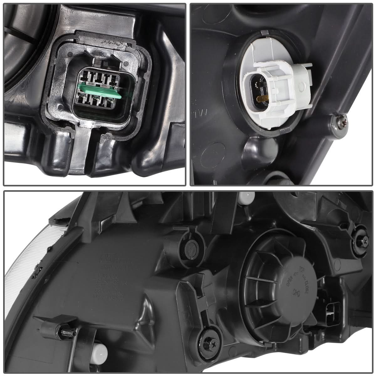 2006-2008 Kia Rio Chrome Housing Clear Corner Headlights