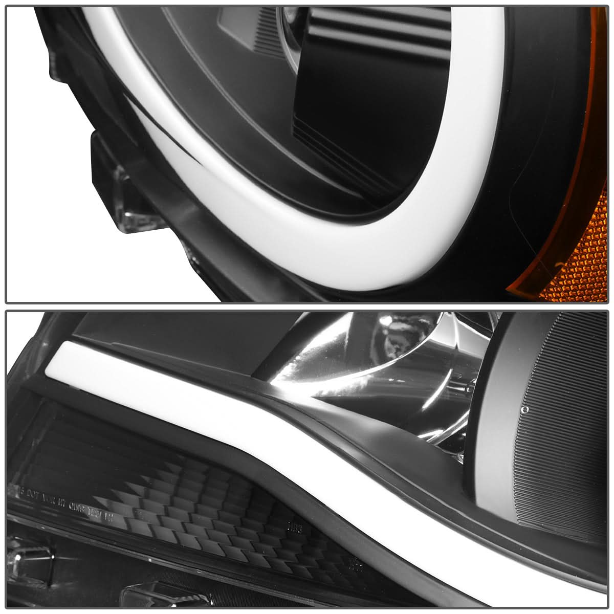 15-20 Chevrolet Colorado LED U-Tube DRL Projector Headlights Black