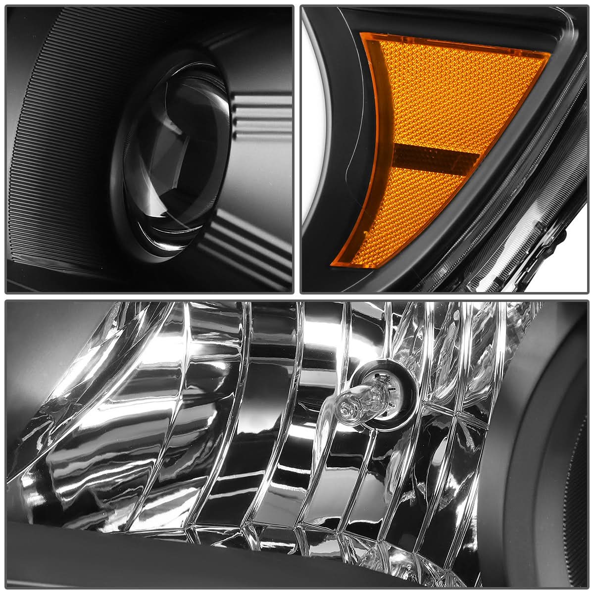 15-20 Chevrolet Colorado LED U-Tube DRL Projector Headlights Black