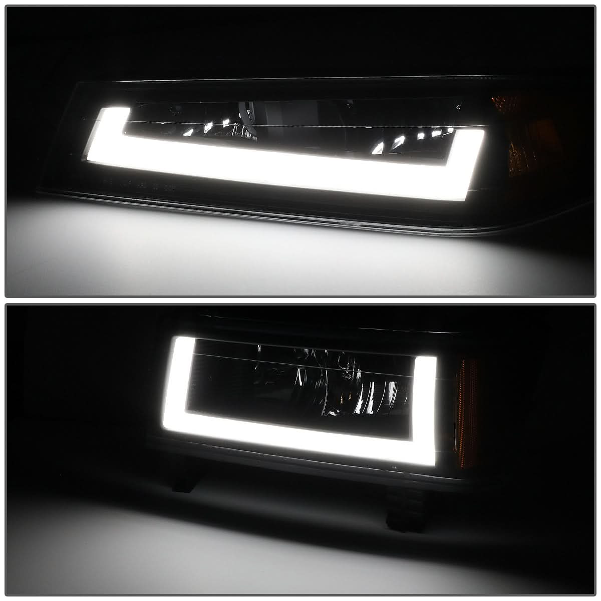 04-12 Chevrolet Colorado LED DRL Headlights - Black Housing
