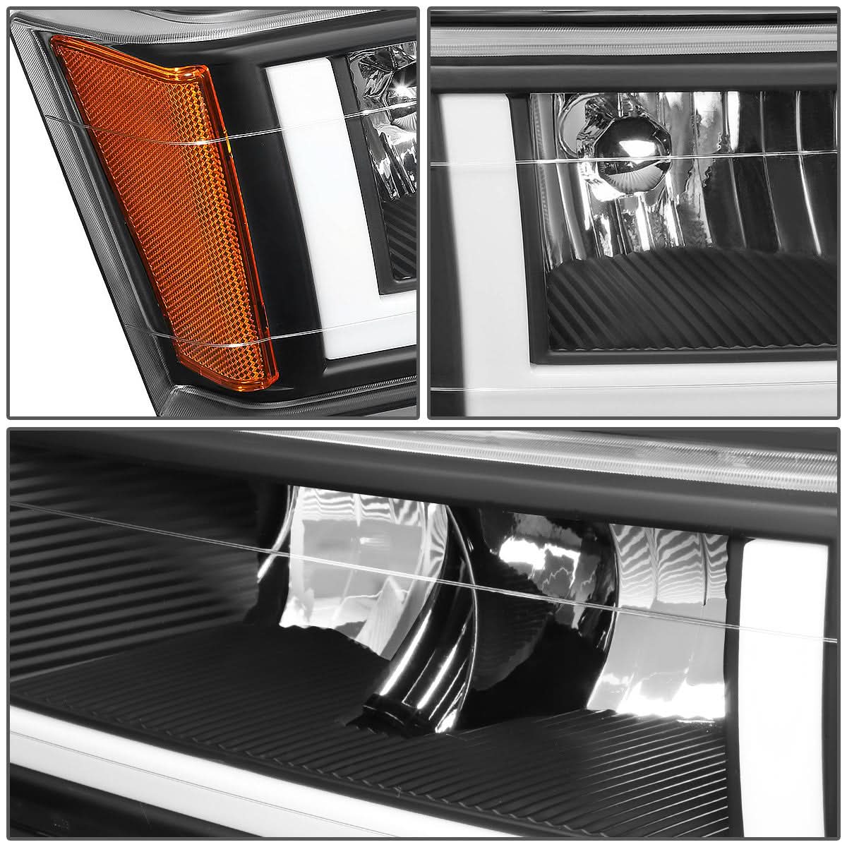 04-12 Chevrolet Colorado LED DRL Headlights - Black Housing