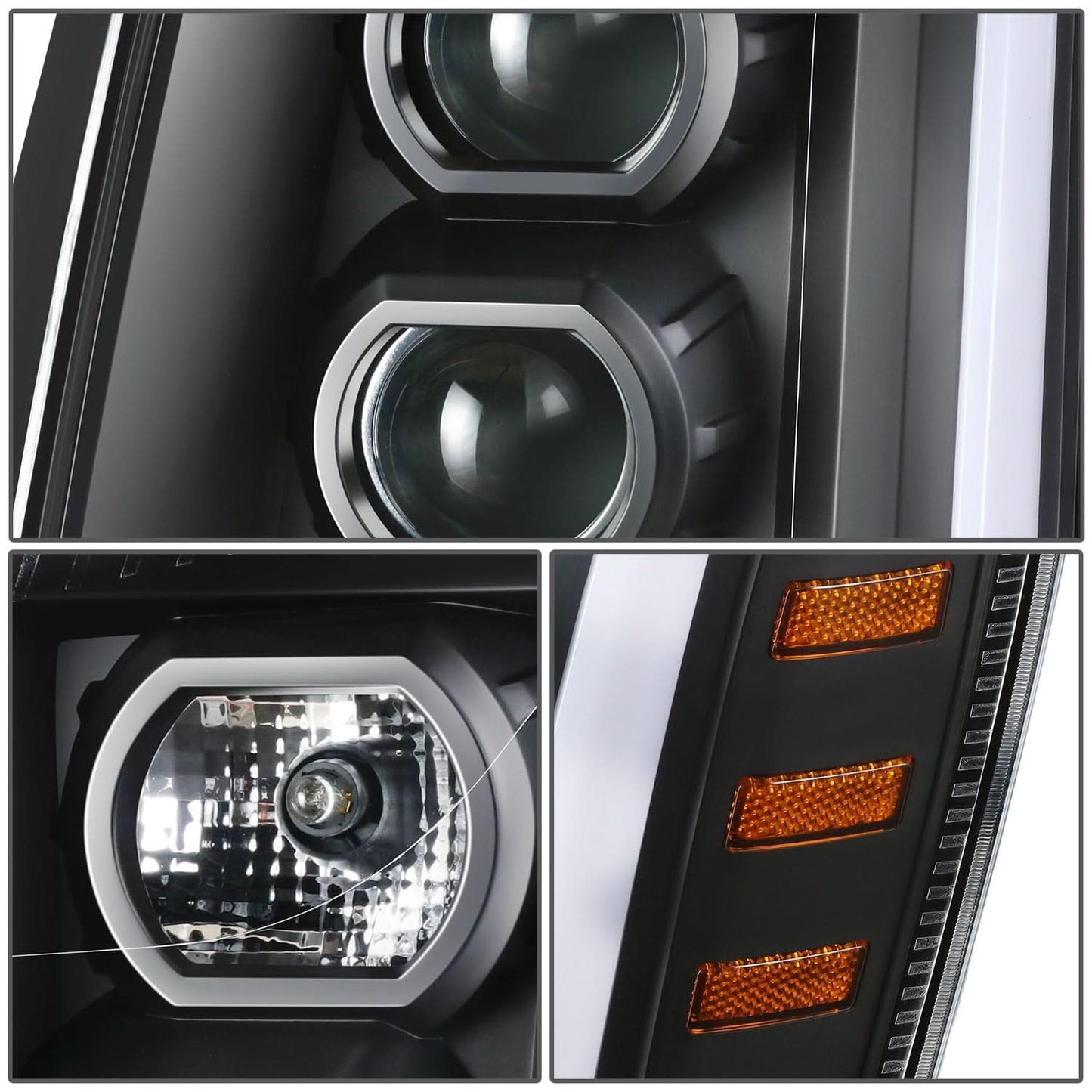 07-14 Cadillac Escalade Projector Black Housing Headlights