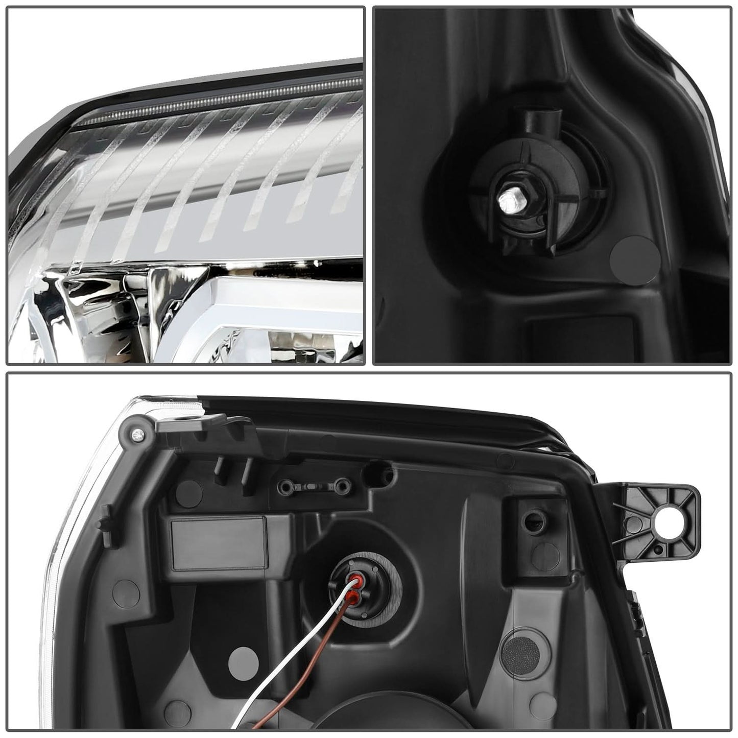 07-14 Cadillac Escalade Projector Headlights Chrome Housing Clear Corner