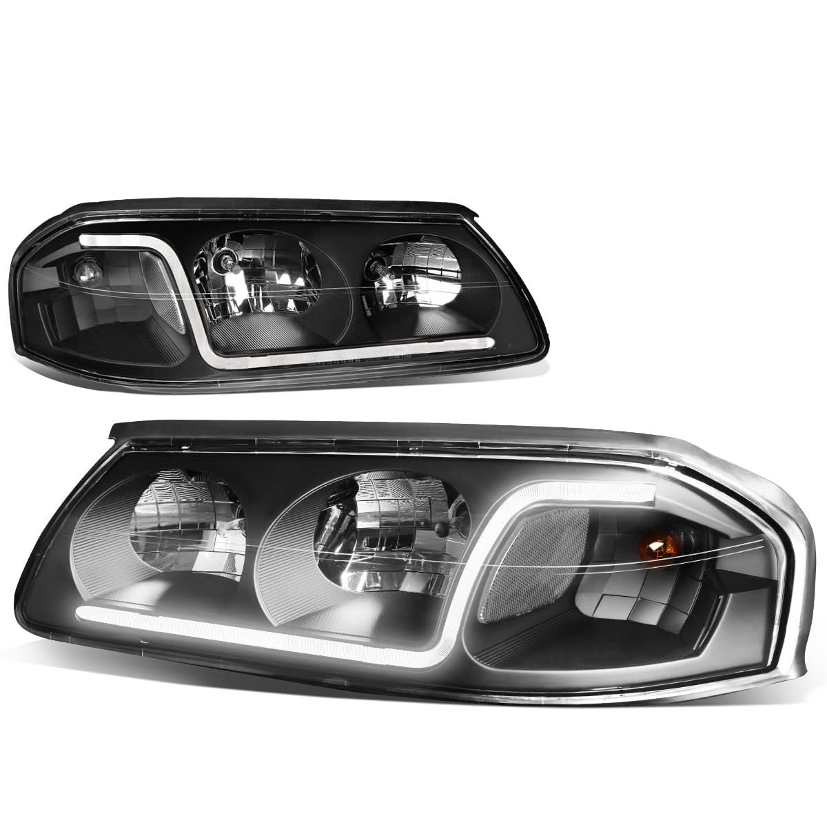 2000-2005 Chevrolet Impala LED DRL Headlights - Black Housing