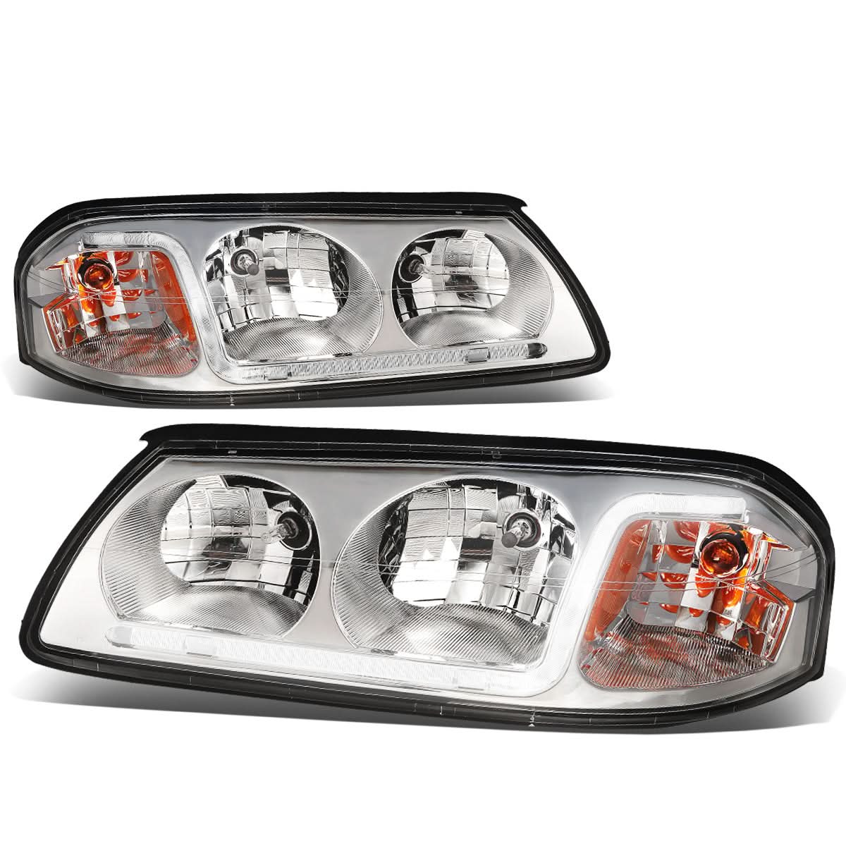 00-05 Chevrolet Impala LED DRL Headlights - Chrome Housing