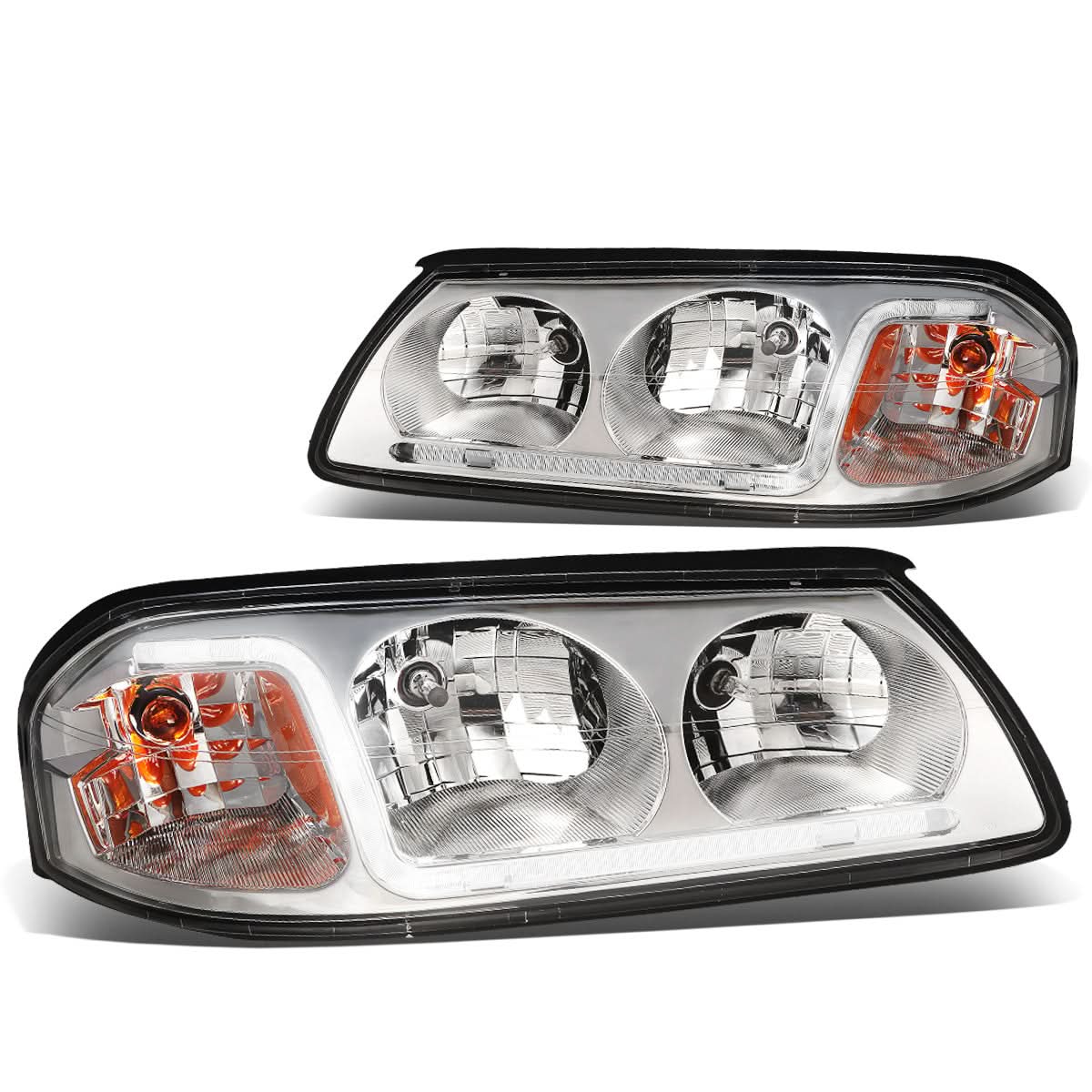 00-05 Chevrolet Impala LED DRL Headlights - Chrome Housing