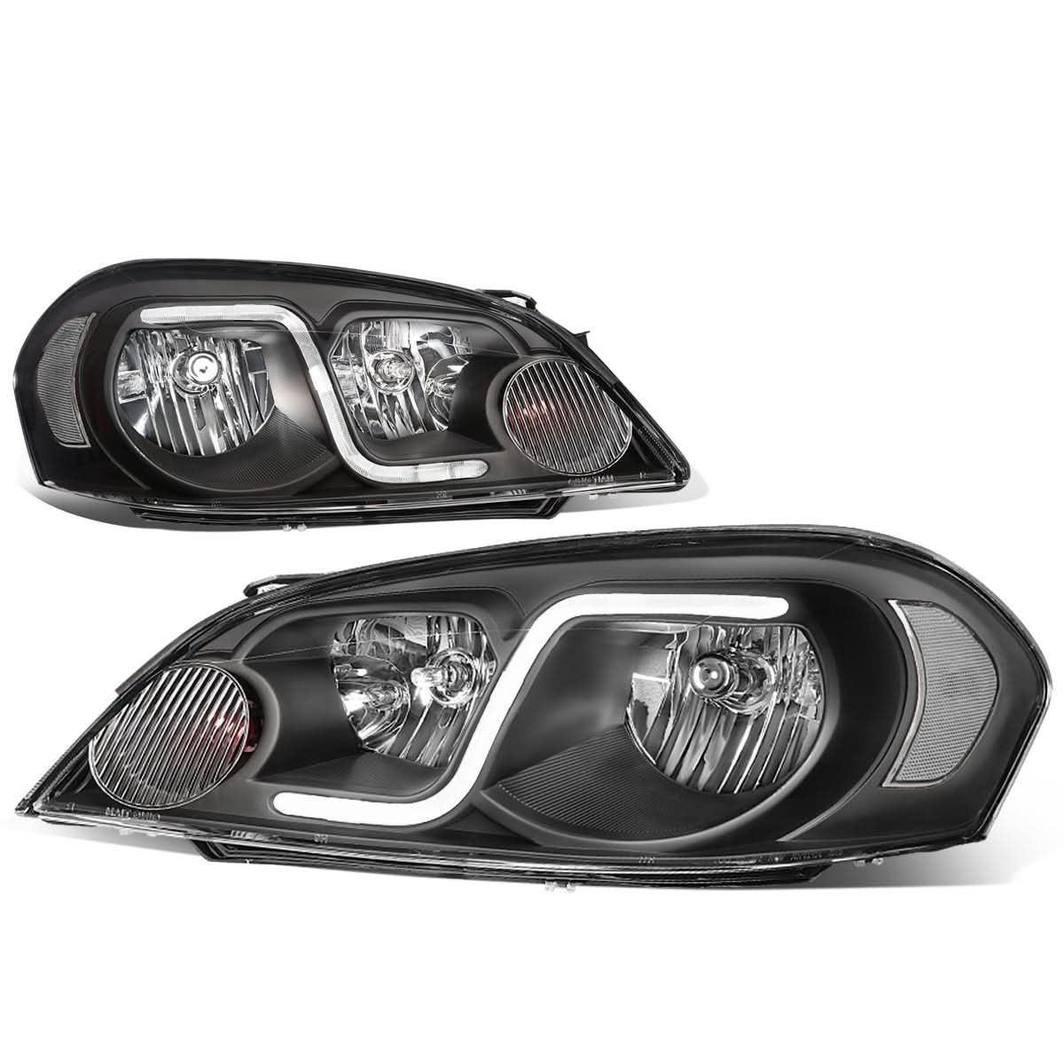 06-16 Chevrolet Impala/Monte Carlo LED DRL Headlights - Black/Clear