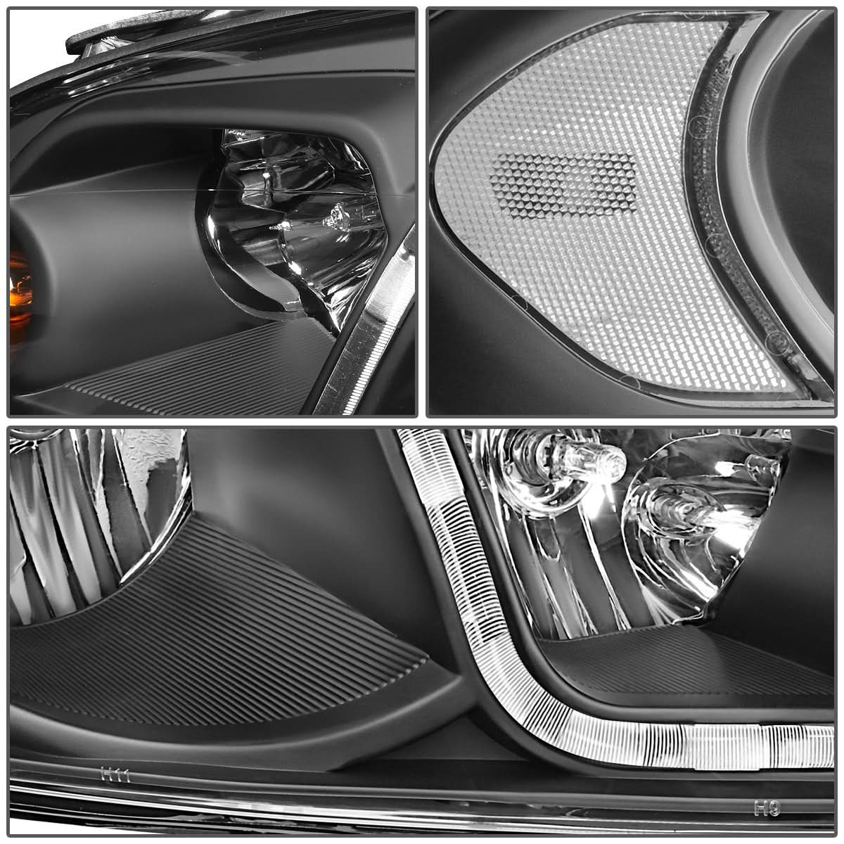 06-16 Chevrolet Impala/Monte Carlo LED DRL Headlights - Black/Clear