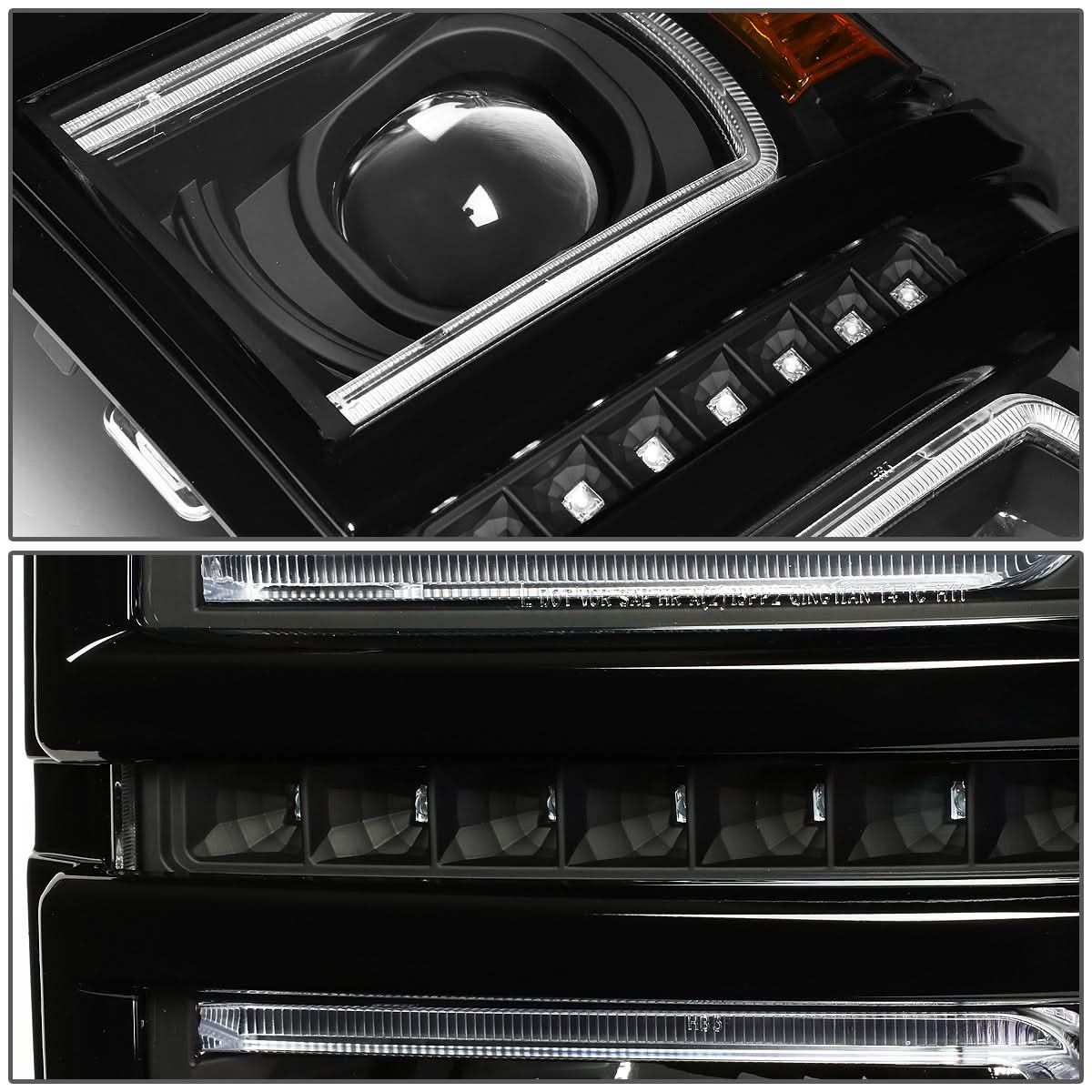 14-15 Chevrolet Silverado 1500 LED DRL Headlights Black Housing
