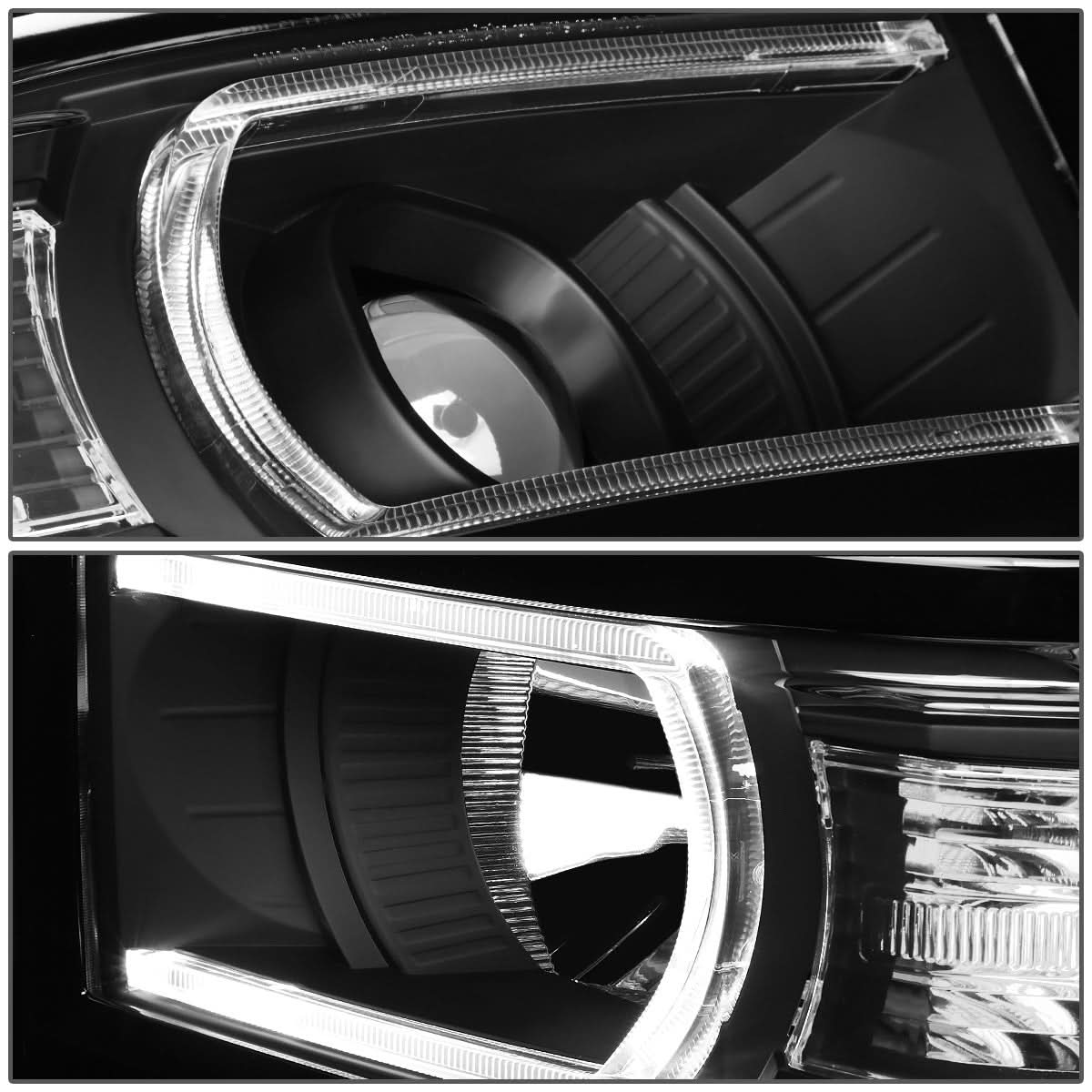 2014-2015 Chevrolet Silverado 1500 LED DRL Headlights - Black Housing
