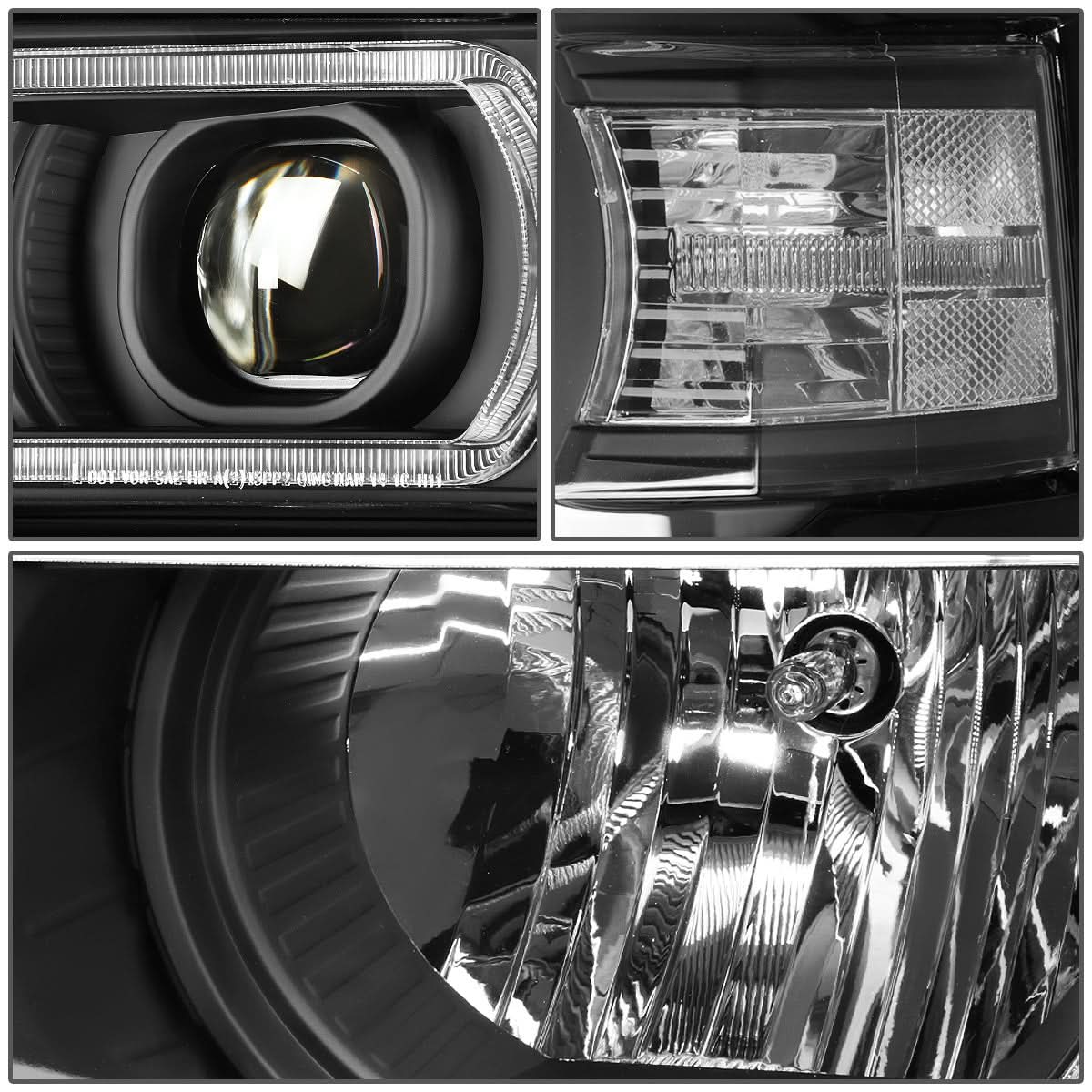 2014-2015 Chevrolet Silverado 1500 LED DRL Headlights - Black Housing