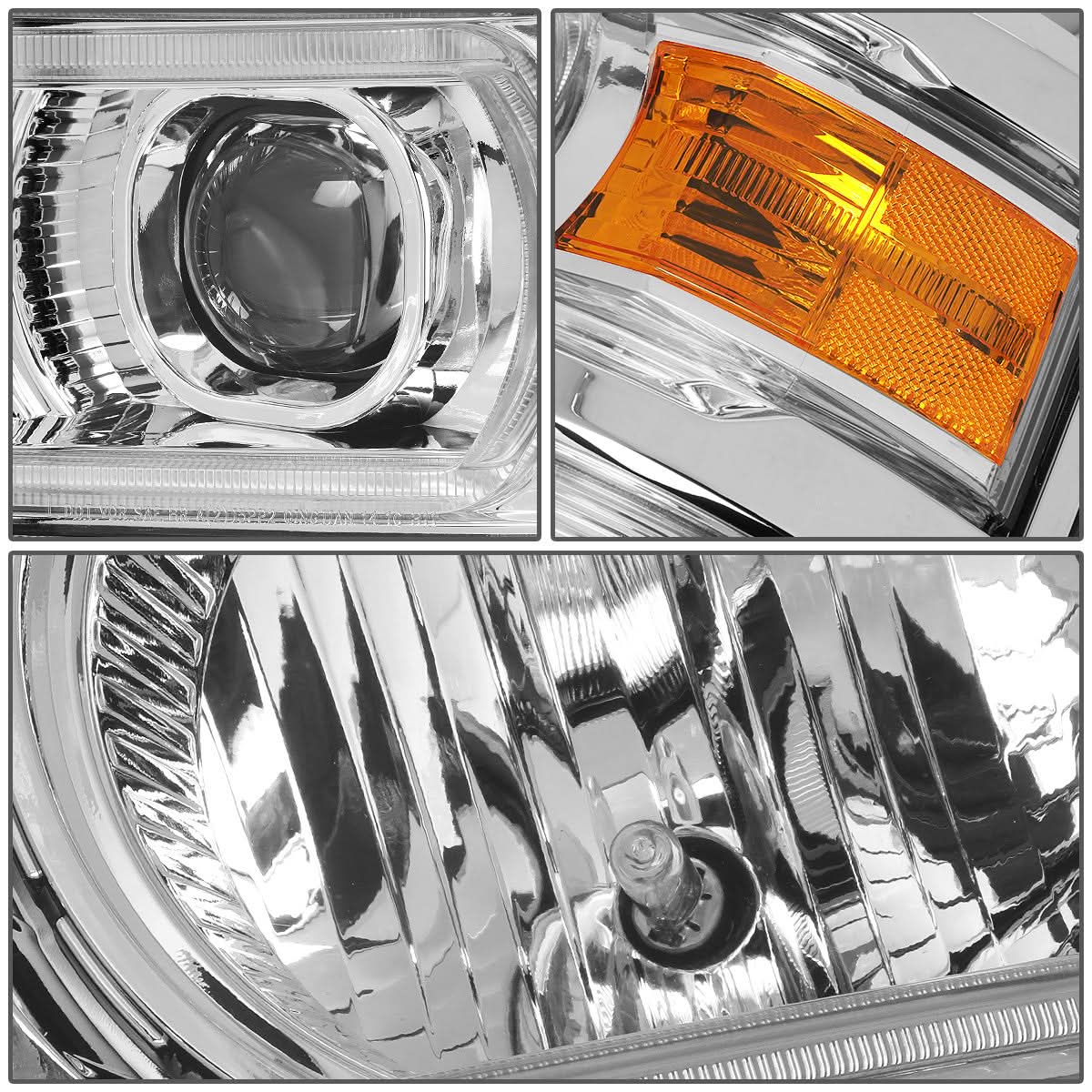 14-15 Chevrolet Silverado 1500 LED DRL Headlights Chrome Housing
