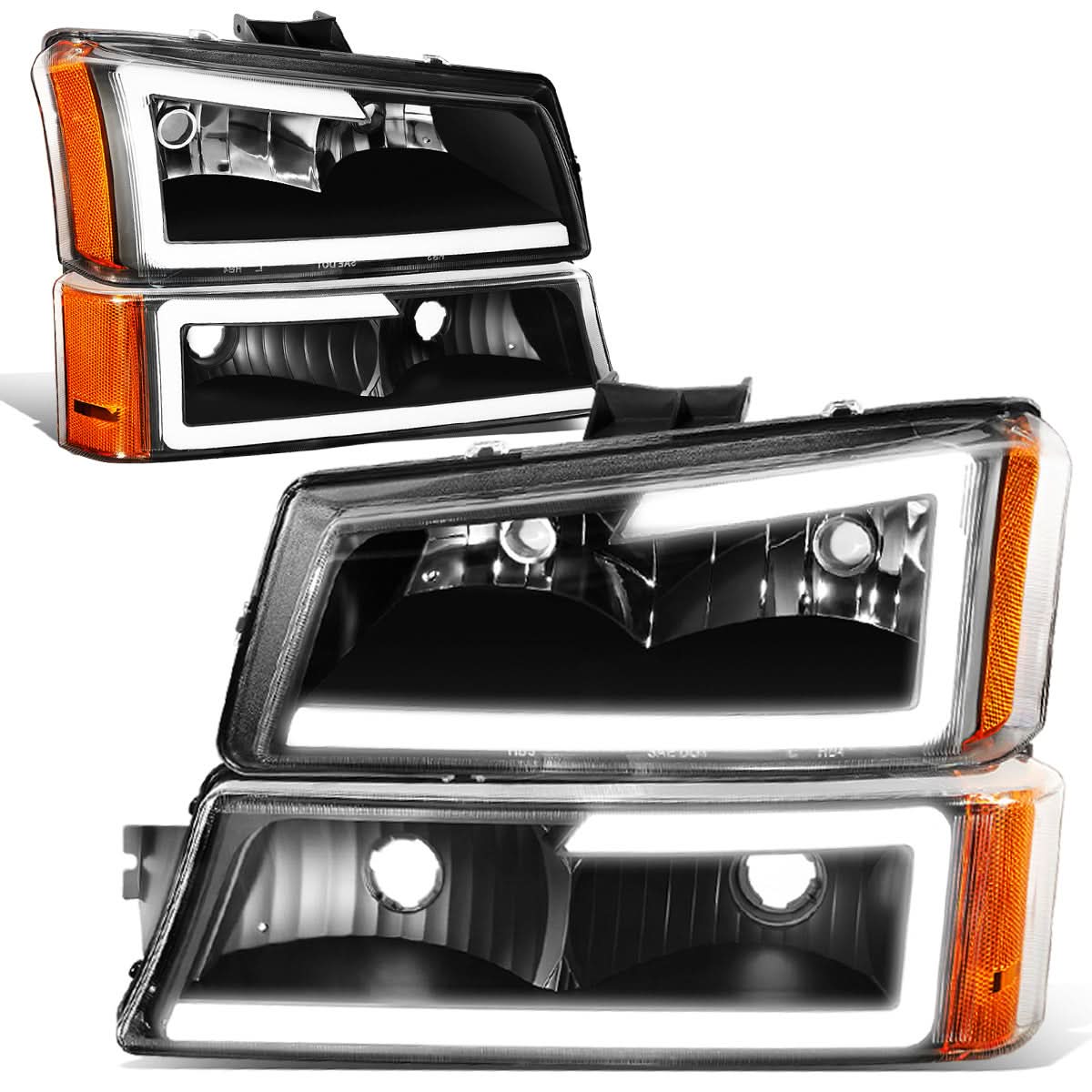 03-07 Chevrolet Silverado / 03-06 Avalanche LED DRL Headlights Black