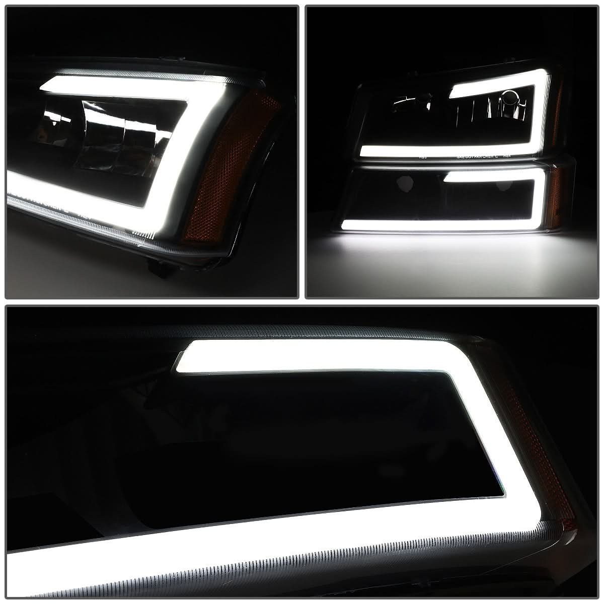 03-07 Chevrolet Silverado / 03-06 Avalanche LED DRL Headlights Black