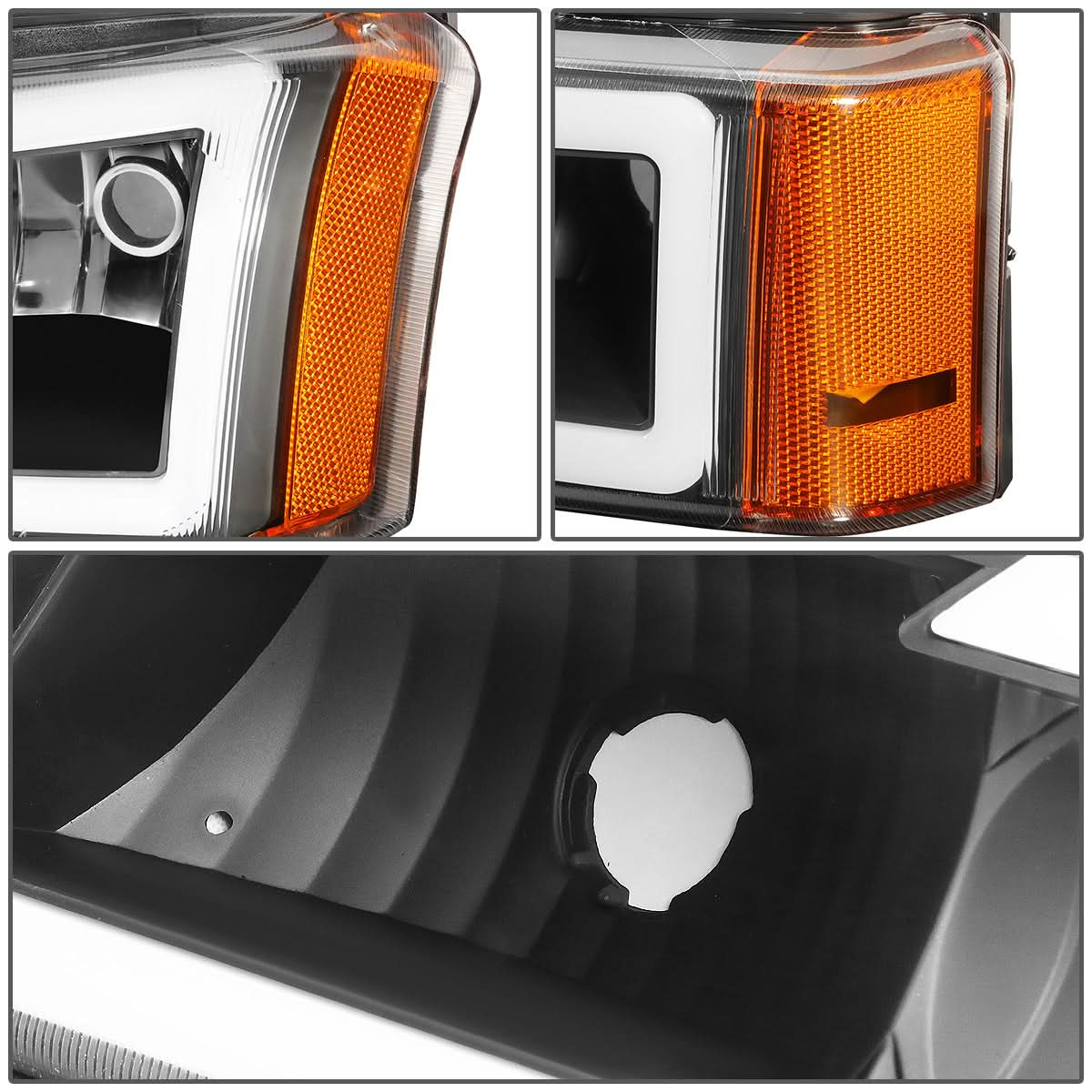 03-07 Chevrolet Silverado / 03-06 Avalanche LED DRL Headlights Black