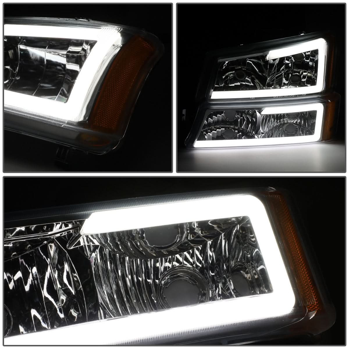2003-2007 Chevrolet Silverado / Avalanche LED DRL Headlights Chrome