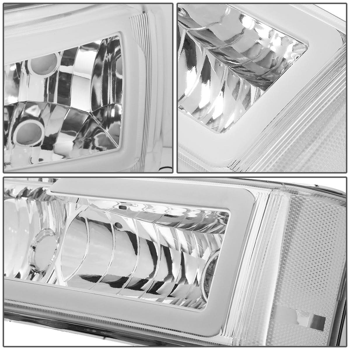 03-07 Chevrolet Silverado LED DRL Headlights Chrome Housing 4PC