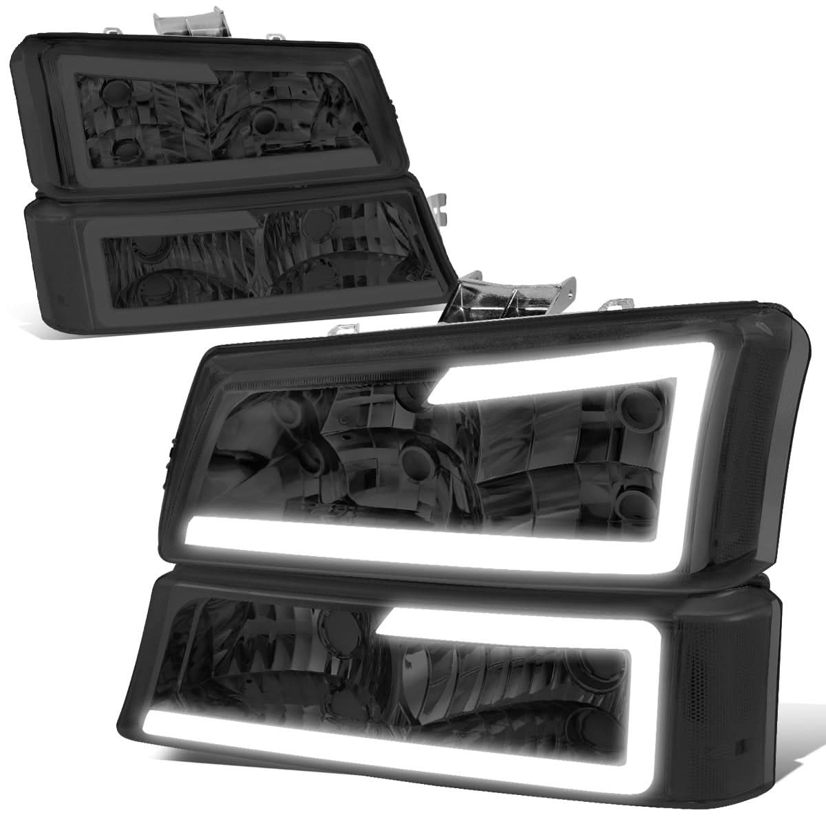 2003-2007 Chevrolet Silverado / Avalanche LED DRL Headlights - Smoke