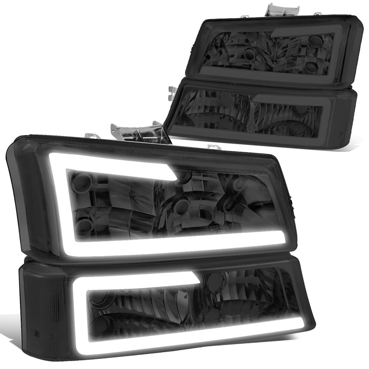 2003-2007 Chevrolet Silverado / Avalanche LED DRL Headlights - Smoke