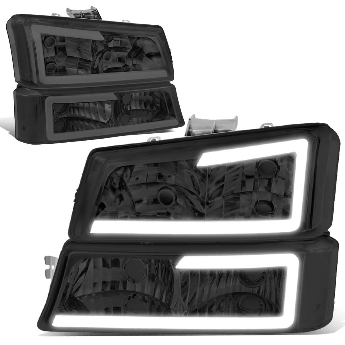 2003-2007 Chevrolet Silverado / Avalanche LED DRL Headlights - Smoke