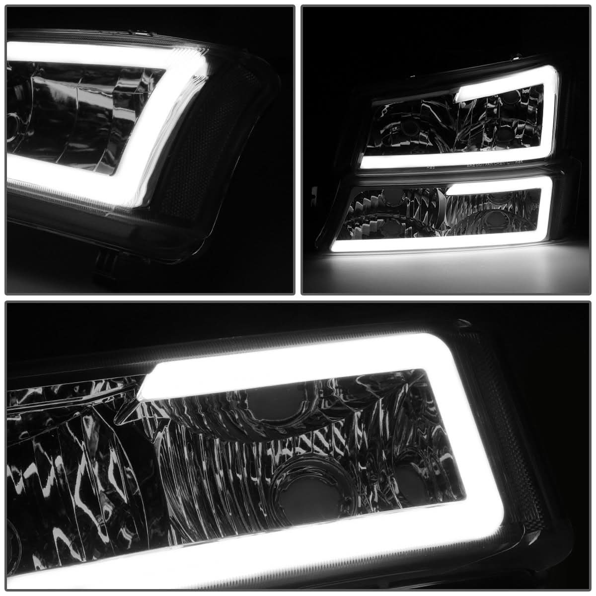 2003-2007 Chevrolet Silverado / Avalanche LED DRL Headlights - Smoke