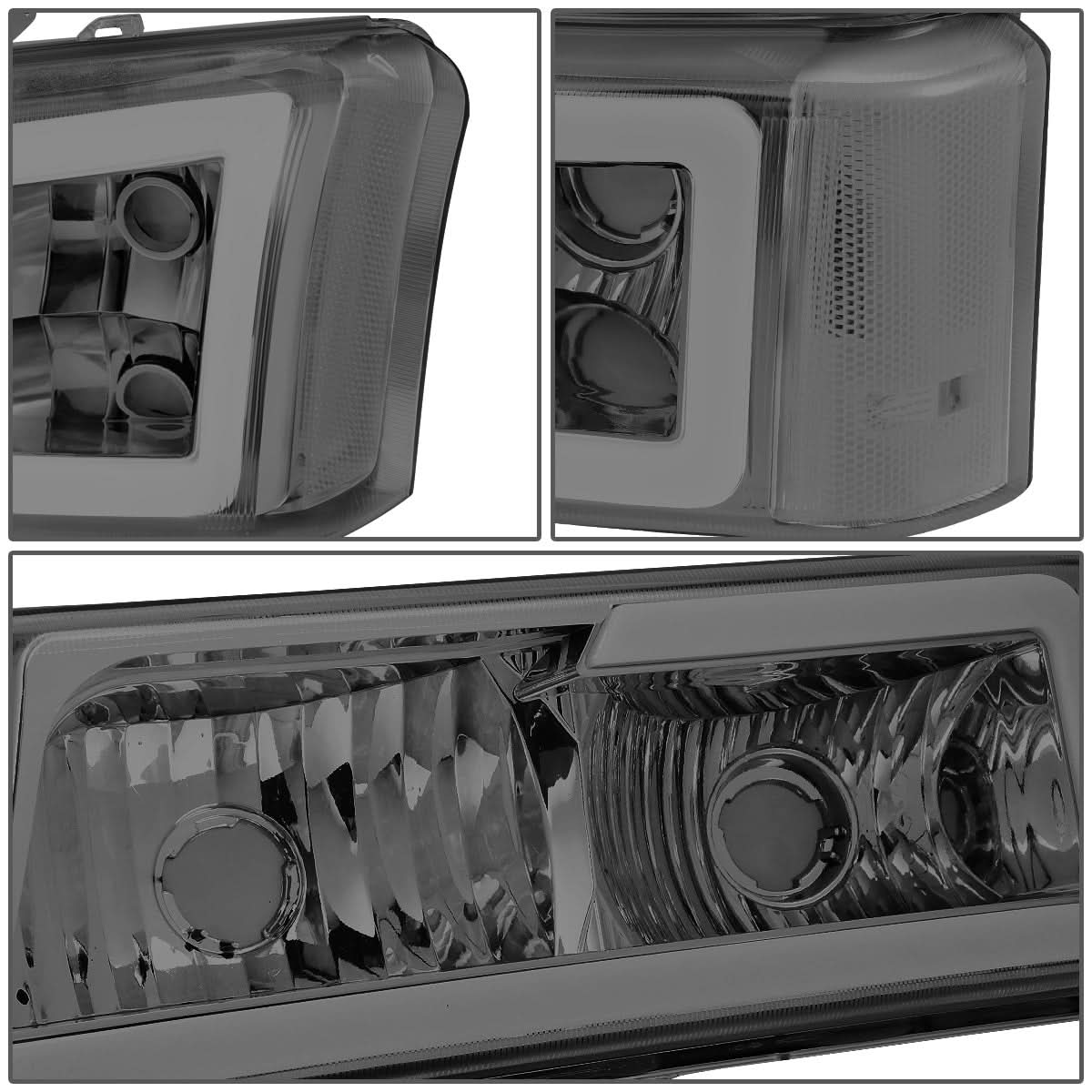 2003-2007 Chevrolet Silverado / Avalanche LED DRL Headlights - Smoke