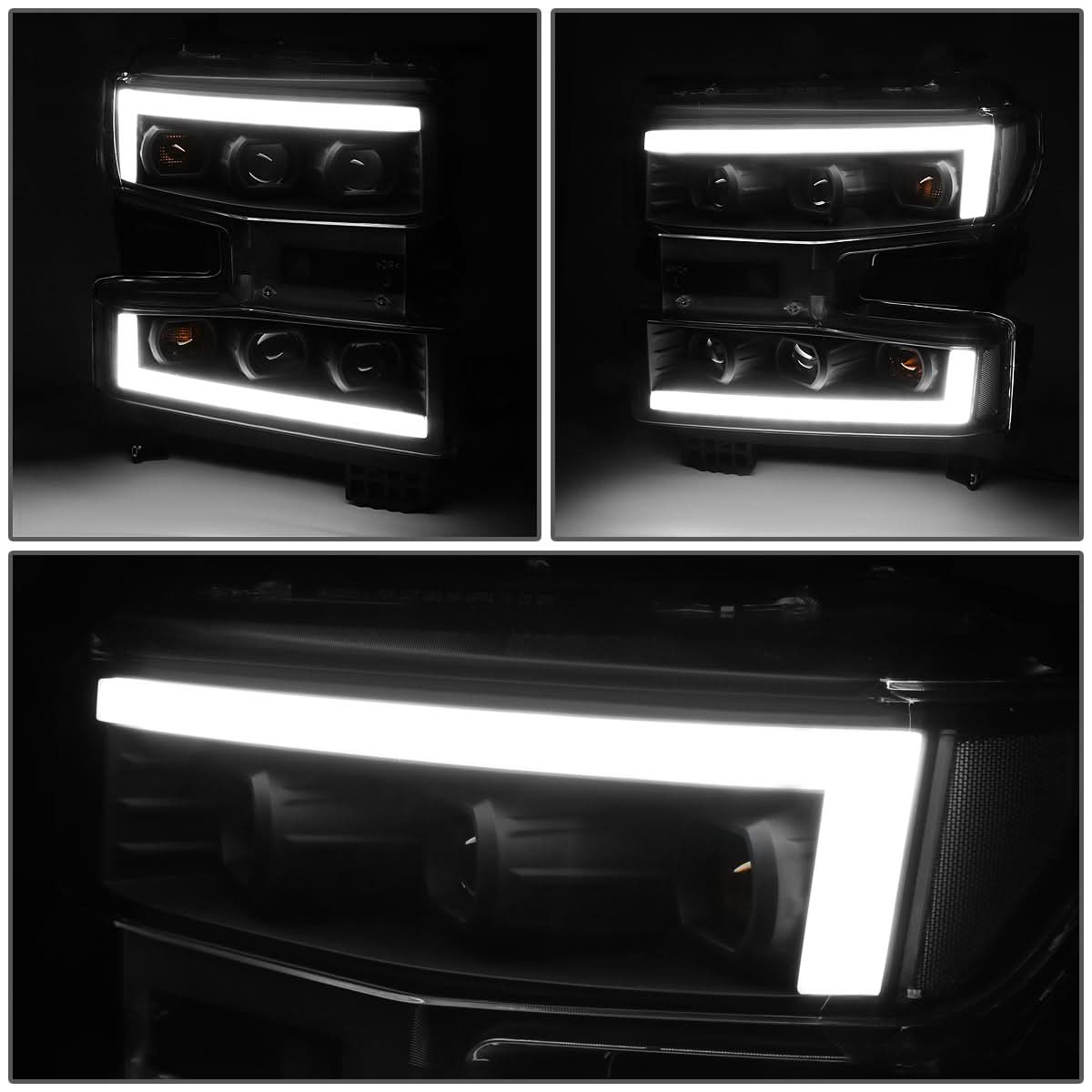 2019-2022 Chevrolet Silverado 1500 LED DRL Quad Projector Headlights