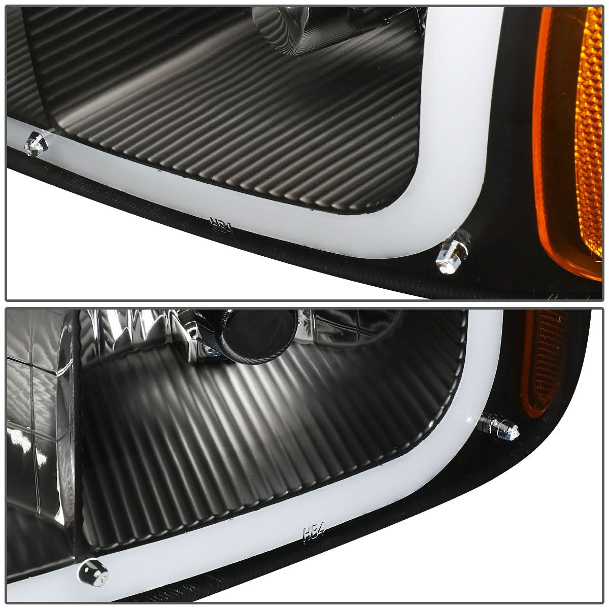 01-07 GMC Sierra/Yukon LED DRL Headlights 4PC Black Housing