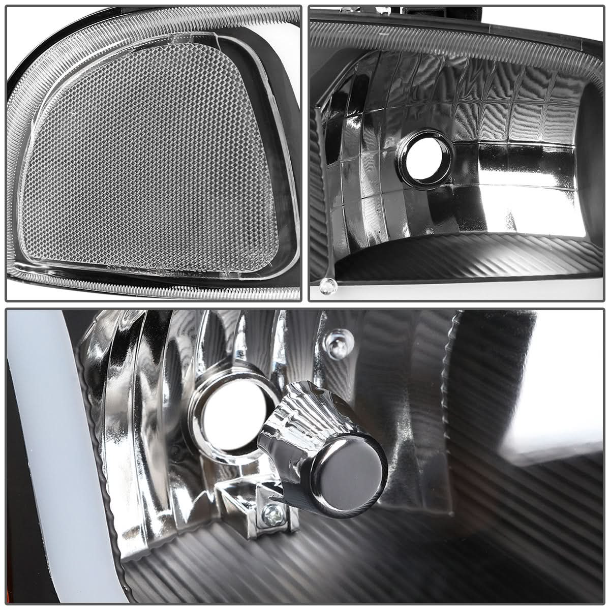 01-07 GMC Sierra/Yukon LED DRL Headlights 4PC Black Housing