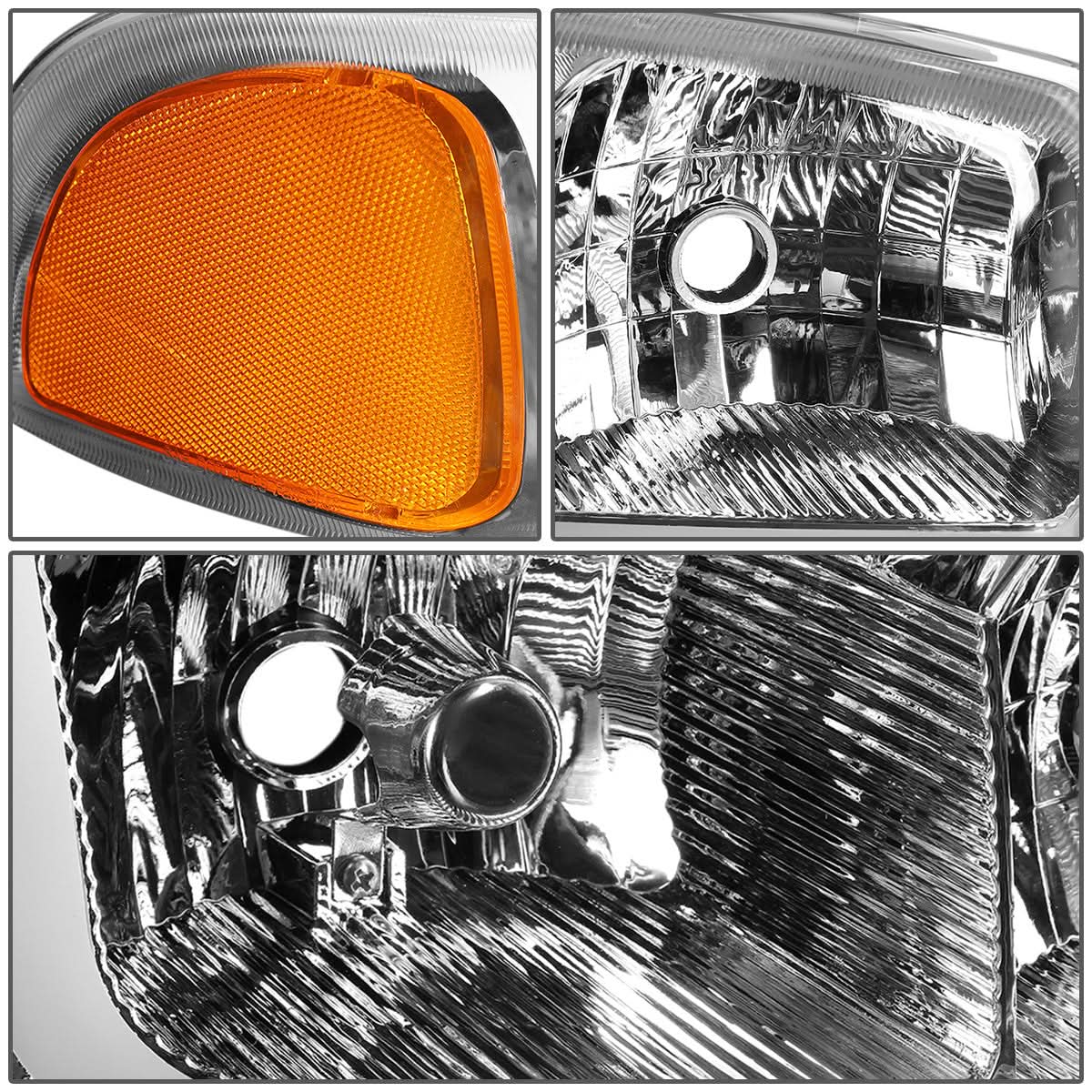 01-07 GMC Sierra/Yukon LED DRL Headlights 4PC Chrome Housing
