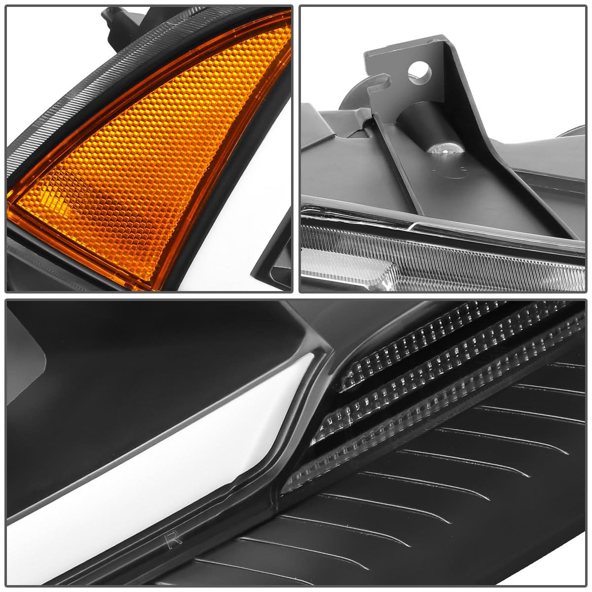 11-14 Dodge Charger LED DRL Projector Headlights - Black Housing