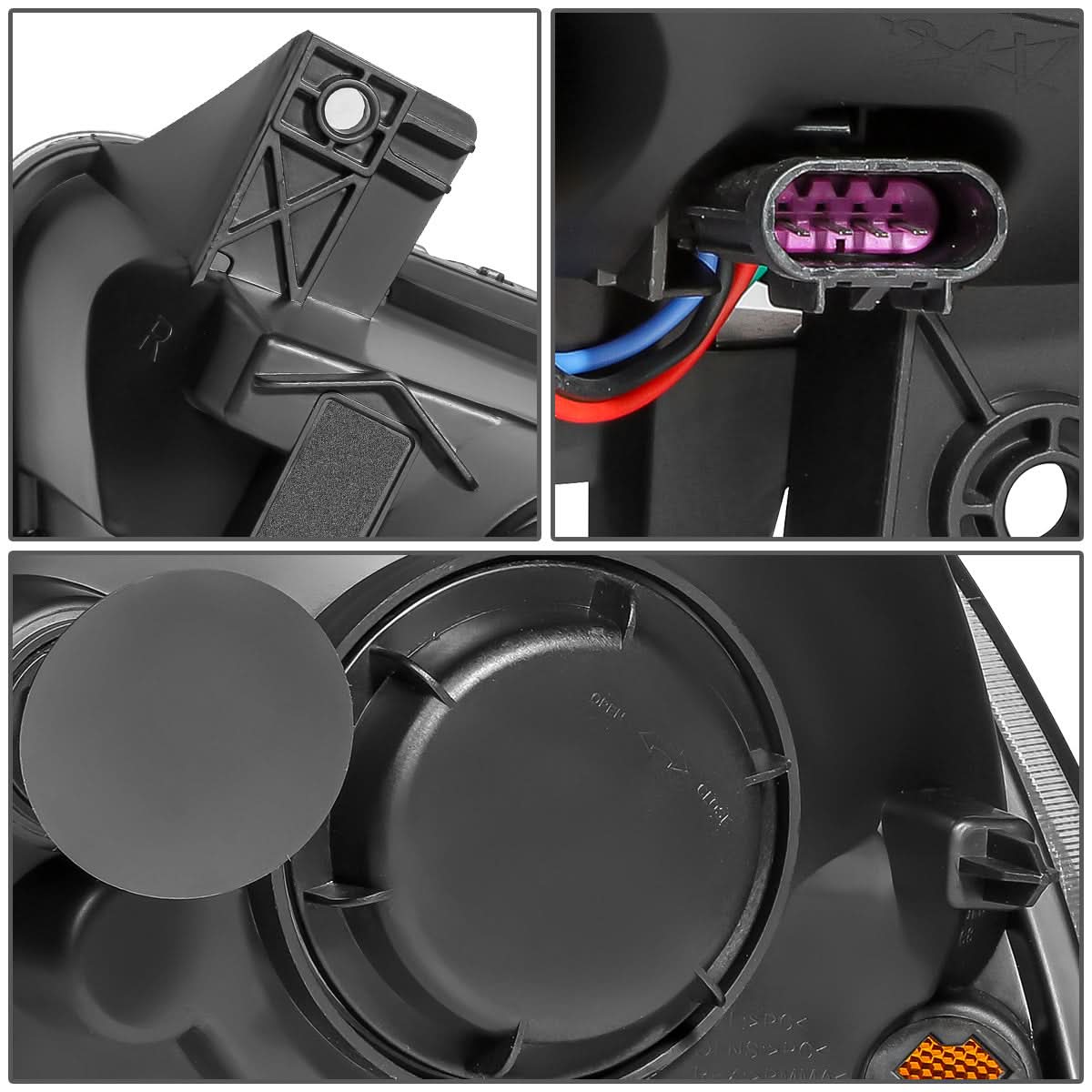 11-14 Dodge Charger LED DRL Projector Headlights - Black Housing