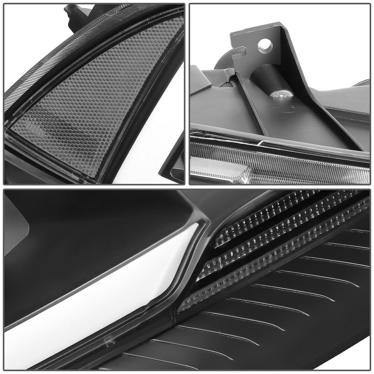 2011-2014 Dodge Charger LED DRL Projector Headlights - Black Housing