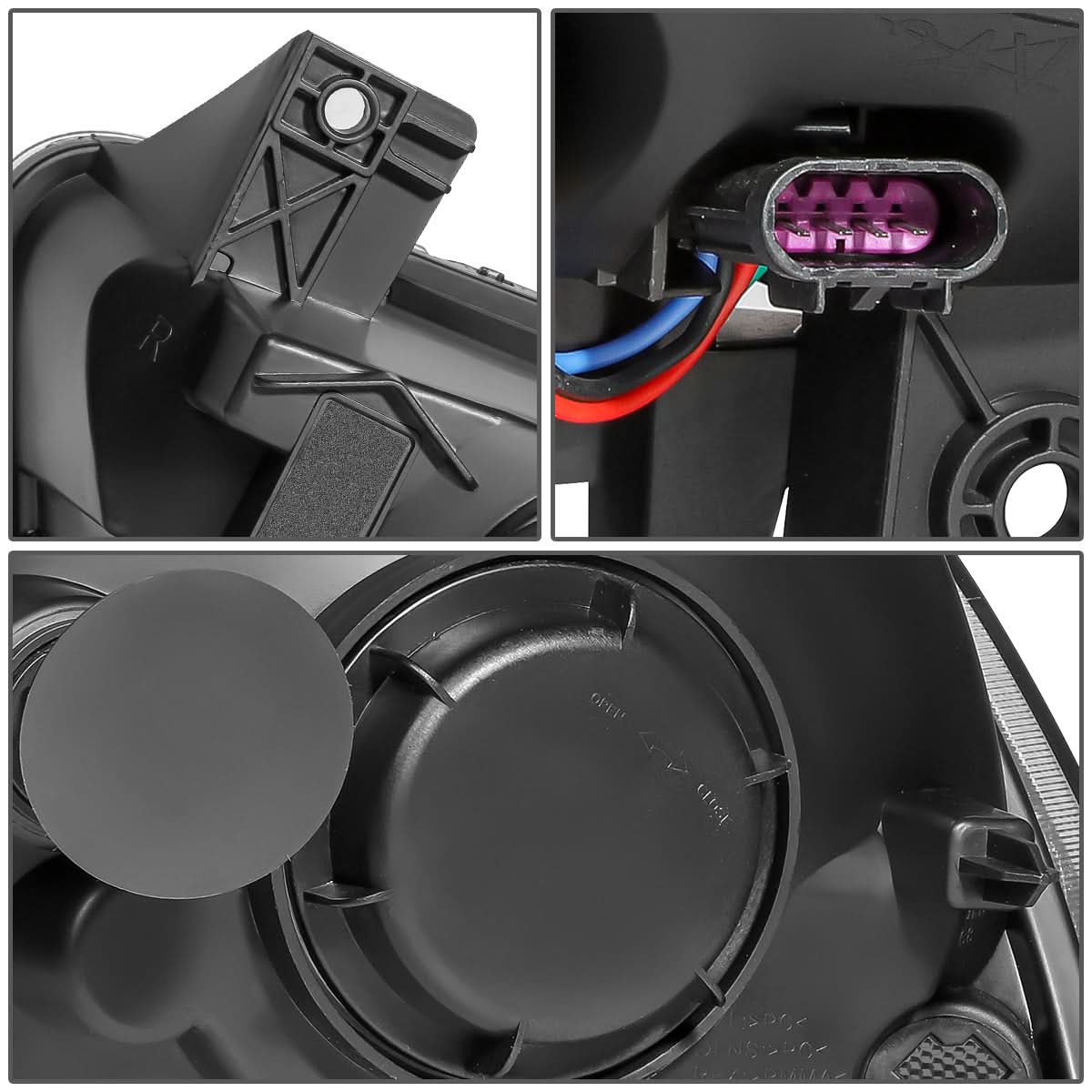 2011-2014 Dodge Charger LED DRL Projector Headlights - Black Housing