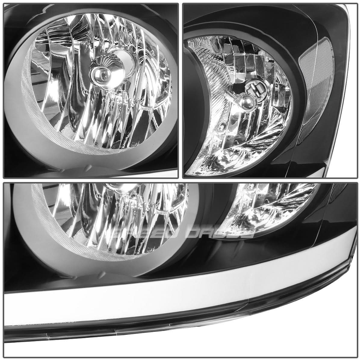 06-09 Dodge Ram LED DRL Black Housing Headlights - H13 Bulbs