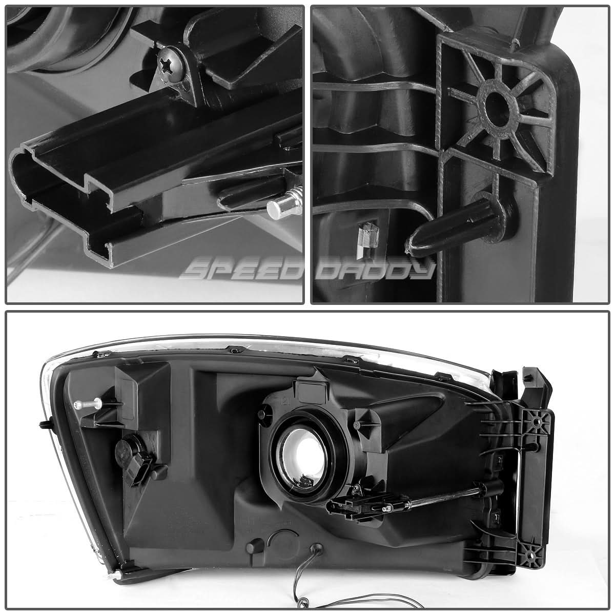06-09 Dodge Ram LED DRL Chrome Headlights - Amber Corner H13