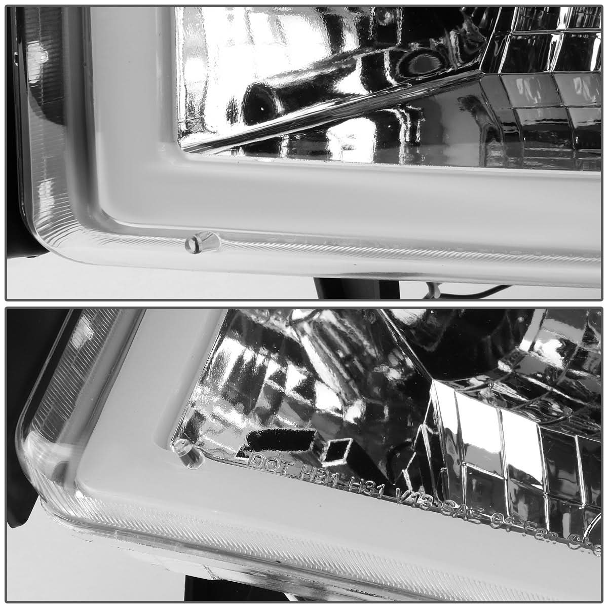 94-02 Dodge Ram LED DRL Headlights Chrome Housing Amber Corner