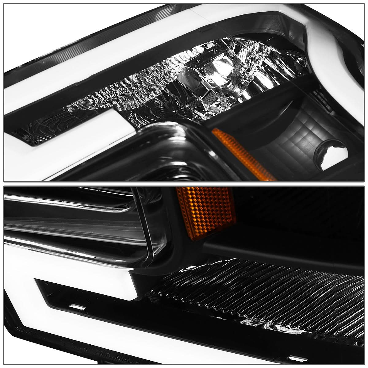 2015-2017 Ford F-150 LED DRL Headlights - Black Housing