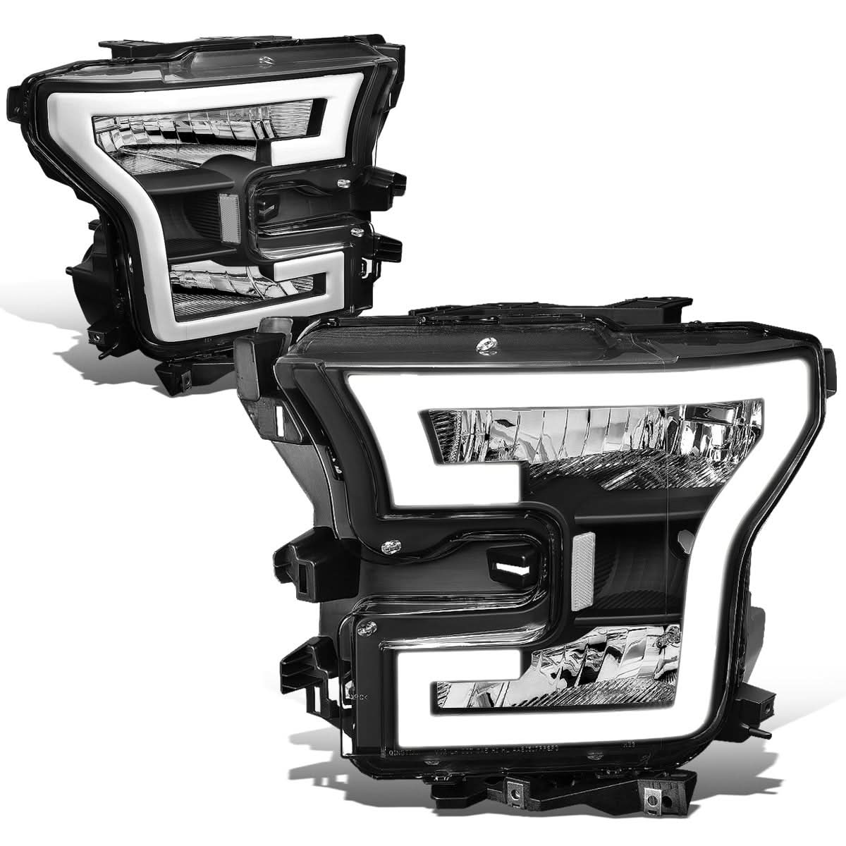 2015-2017 Ford F-150 LED DRL Black Housing Headlights