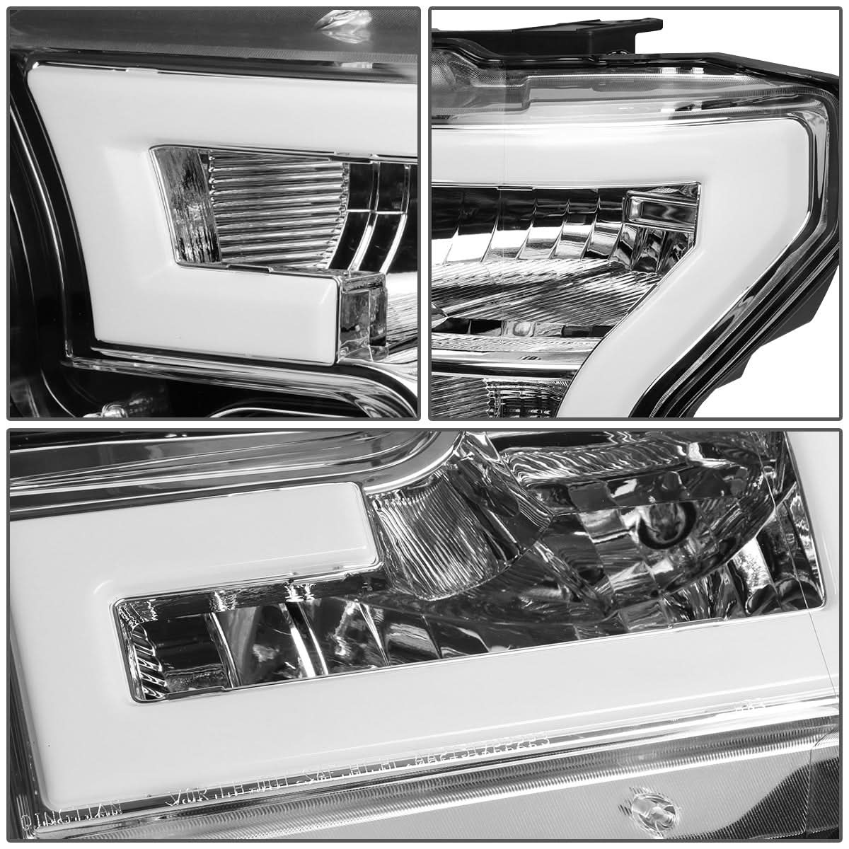 2015-2017 Ford F-150 LED DRL Headlights Chrome Housing