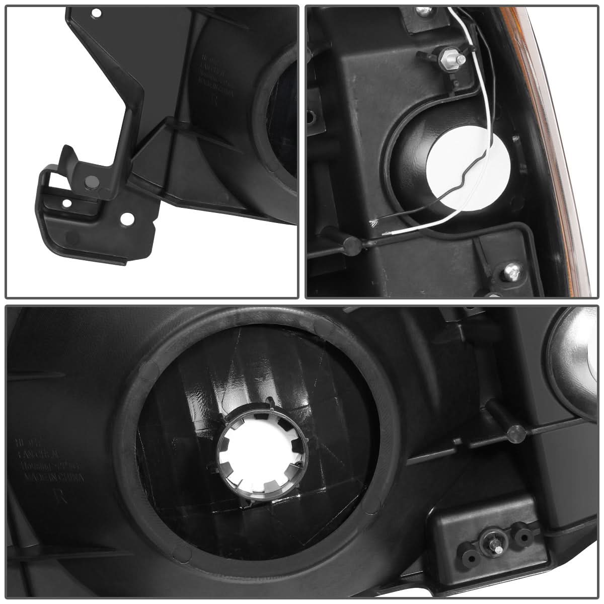 87-91 Ford Bronco F-150 F-250 F-350 LED DRL Headlights Black Housing