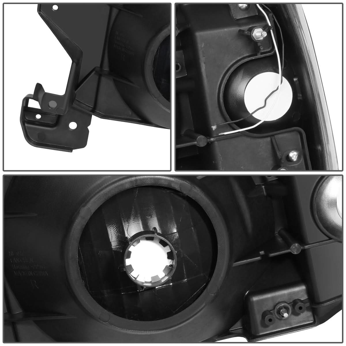 87-91 Ford Bronco F-150 F-250 F-350 LED DRL Headlights Black Housing