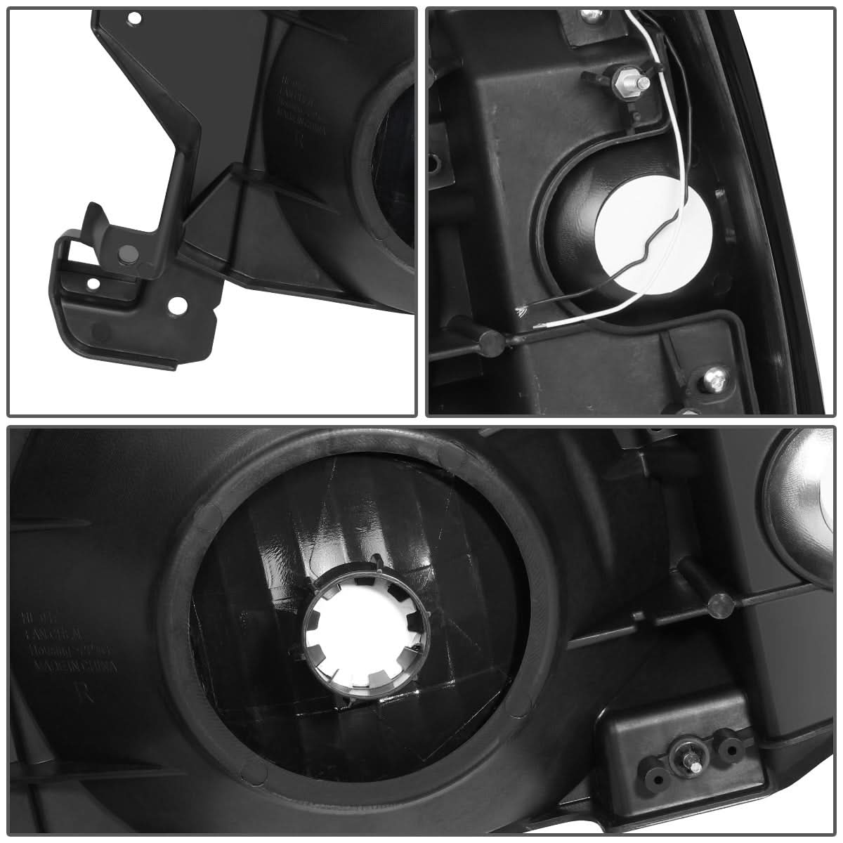 87-91 Ford Bronco F-150 F-250 F-350 LED DRL Headlights Black Smoke
